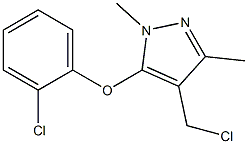 4-(chloromethyl)-5-(2-chlorophenoxy)-1,3-dimethyl-1H-pyrazole Struktur