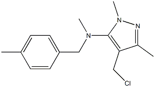 4-(chloromethyl)-N,1,3-trimethyl-N-[(4-methylphenyl)methyl]-1H-pyrazol-5-amine Struktur