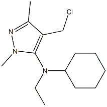 4-(chloromethyl)-N-cyclohexyl-N-ethyl-1,3-dimethyl-1H-pyrazol-5-amine Struktur