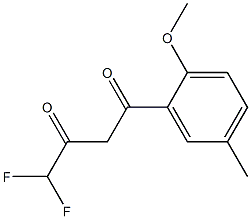 4,4-difluoro-1-(2-methoxy-5-methylphenyl)butane-1,3-dione Struktur