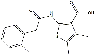 4,5-dimethyl-2-[2-(2-methylphenyl)acetamido]thiophene-3-carboxylic acid Struktur