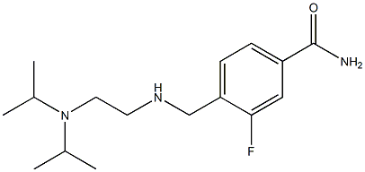 4-[({2-[bis(propan-2-yl)amino]ethyl}amino)methyl]-3-fluorobenzamide Struktur