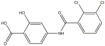 4-[(2,3-dichlorobenzene)amido]-2-hydroxybenzoic acid Struktur