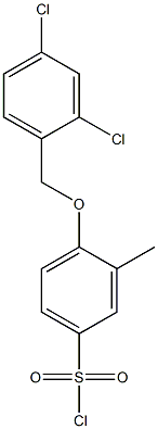 4-[(2,4-dichlorophenyl)methoxy]-3-methylbenzene-1-sulfonyl chloride Struktur