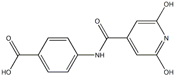 4-[(2,6-dihydroxyisonicotinoyl)amino]benzoic acid Struktur