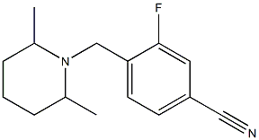 4-[(2,6-dimethylpiperidin-1-yl)methyl]-3-fluorobenzonitrile Struktur