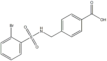 4-[(2-bromobenzene)sulfonamidomethyl]benzoic acid Struktur