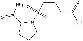 4-[(2-carbamoylpyrrolidine-1-)sulfonyl]butanoic acid Struktur