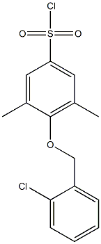 4-[(2-chlorophenyl)methoxy]-3,5-dimethylbenzene-1-sulfonyl chloride Struktur