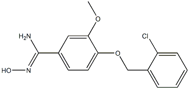 4-[(2-chlorophenyl)methoxy]-N'-hydroxy-3-methoxybenzene-1-carboximidamide Struktur