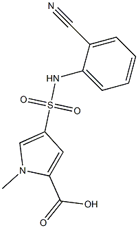 4-[(2-cyanophenyl)sulfamoyl]-1-methyl-1H-pyrrole-2-carboxylic acid Struktur