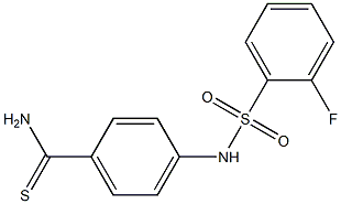 4-[(2-fluorobenzene)sulfonamido]benzene-1-carbothioamide Struktur