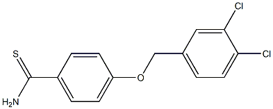 4-[(3,4-dichlorophenyl)methoxy]benzene-1-carbothioamide Struktur