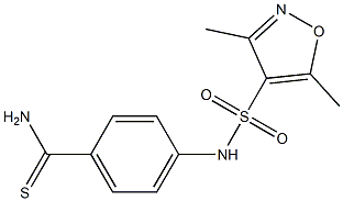 4-[(3,5-dimethyl-1,2-oxazole-4-)sulfonamido]benzene-1-carbothioamide Struktur