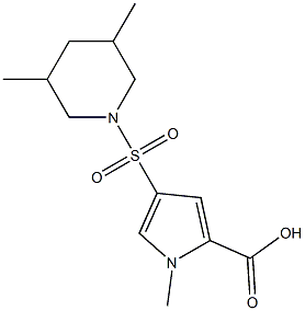 4-[(3,5-dimethylpiperidin-1-yl)sulfonyl]-1-methyl-1H-pyrrole-2-carboxylic acid Struktur