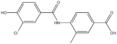 4-[(3-chloro-4-hydroxybenzene)amido]-3-methylbenzoic acid Struktur