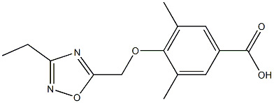 4-[(3-ethyl-1,2,4-oxadiazol-5-yl)methoxy]-3,5-dimethylbenzoic acid Struktur