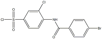 4-[(4-bromobenzene)amido]-3-chlorobenzene-1-sulfonyl chloride Struktur