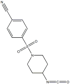 4-[(4-isocyanatopiperidine-1-)sulfonyl]benzonitrile Struktur