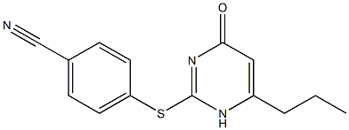 4-[(4-oxo-6-propyl-1,4-dihydropyrimidin-2-yl)sulfanyl]benzonitrile Struktur