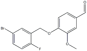 4-[(5-bromo-2-fluorobenzyl)oxy]-3-methoxybenzaldehyde Struktur