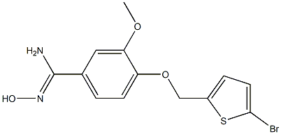 4-[(5-bromothiophen-2-yl)methoxy]-N'-hydroxy-3-methoxybenzene-1-carboximidamide Struktur