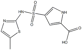 4-[(5-methyl-1,3-thiazol-2-yl)sulfamoyl]-1H-pyrrole-2-carboxylic acid Struktur