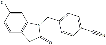 4-[(6-chloro-2-oxo-2,3-dihydro-1H-indol-1-yl)methyl]benzonitrile Struktur