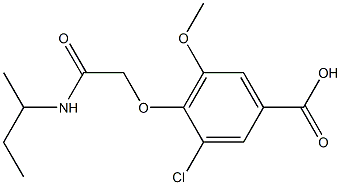 4-[(butan-2-ylcarbamoyl)methoxy]-3-chloro-5-methoxybenzoic acid Struktur