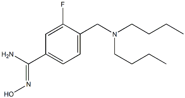 4-[(dibutylamino)methyl]-3-fluoro-N'-hydroxybenzene-1-carboximidamide Struktur