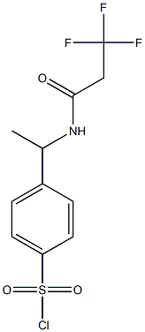 4-[1-(3,3,3-trifluoropropanamido)ethyl]benzene-1-sulfonyl chloride Struktur