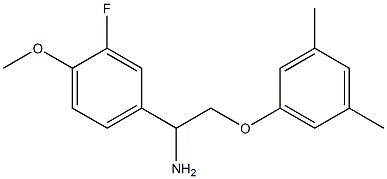 4-[1-amino-2-(3,5-dimethylphenoxy)ethyl]-2-fluoro-1-methoxybenzene Struktur