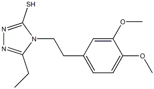 4-[2-(3,4-dimethoxyphenyl)ethyl]-5-ethyl-4H-1,2,4-triazole-3-thiol Struktur