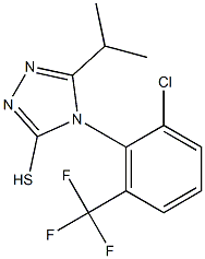 4-[2-chloro-6-(trifluoromethyl)phenyl]-5-(propan-2-yl)-4H-1,2,4-triazole-3-thiol Struktur