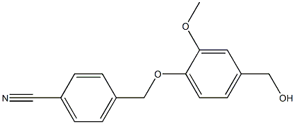 4-[4-(hydroxymethyl)-2-methoxyphenoxymethyl]benzonitrile Struktur