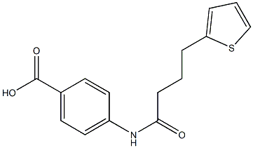 4-[4-(thiophen-2-yl)butanamido]benzoic acid Struktur