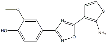 4-[5-(2-aminothiophen-3-yl)-1,2,4-oxadiazol-3-yl]-2-methoxyphenol Struktur