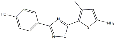 4-[5-(5-amino-3-methylthiophen-2-yl)-1,2,4-oxadiazol-3-yl]phenol Struktur