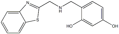 4-{[(1,3-benzothiazol-2-ylmethyl)amino]methyl}benzene-1,3-diol Struktur