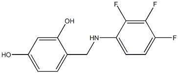 4-{[(2,3,4-trifluorophenyl)amino]methyl}benzene-1,3-diol Struktur