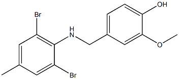 4-{[(2,6-dibromo-4-methylphenyl)amino]methyl}-2-methoxyphenol Struktur