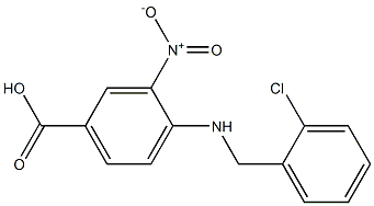 4-{[(2-chlorophenyl)methyl]amino}-3-nitrobenzoic acid Struktur