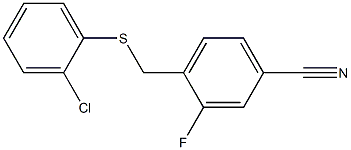 4-{[(2-chlorophenyl)sulfanyl]methyl}-3-fluorobenzonitrile Struktur