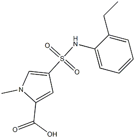 4-{[(2-ethylphenyl)amino]sulfonyl}-1-methyl-1H-pyrrole-2-carboxylic acid Struktur