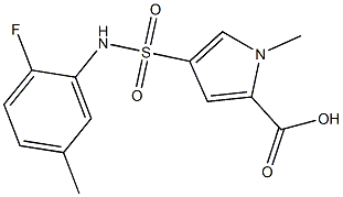 4-{[(2-fluoro-5-methylphenyl)amino]sulfonyl}-1-methyl-1H-pyrrole-2-carboxylic acid Struktur