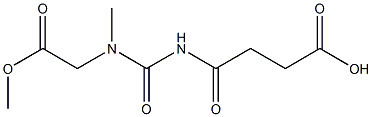 4-{[(2-methoxy-2-oxoethyl)(methyl)carbamoyl]amino}-4-oxobutanoic acid Struktur