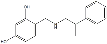 4-{[(2-phenylpropyl)amino]methyl}benzene-1,3-diol Struktur