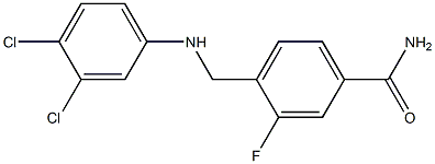 4-{[(3,4-dichlorophenyl)amino]methyl}-3-fluorobenzamide Struktur