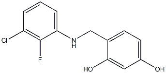 4-{[(3-chloro-2-fluorophenyl)amino]methyl}benzene-1,3-diol Struktur