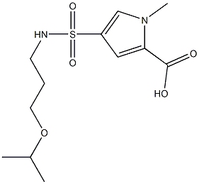 4-{[(3-isopropoxypropyl)amino]sulfonyl}-1-methyl-1H-pyrrole-2-carboxylic acid Struktur